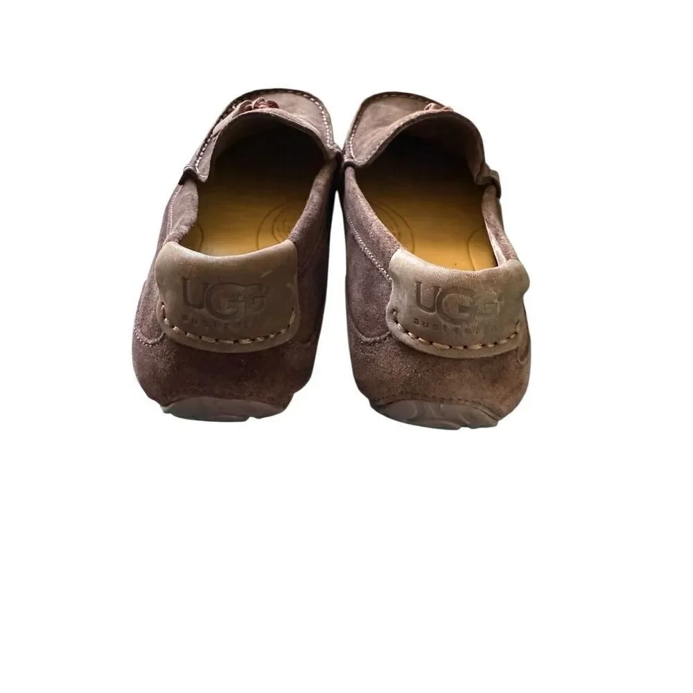 UGG men’s Chocolate Brown Leather Suede Slip-On Tassel Loafers Shoes Size 11
